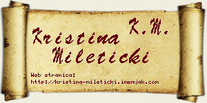 Kristina Mileticki vizit kartica